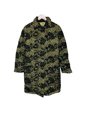 Versace Gianni Vintage Medusa Button Lace Padding Coat Black Yellow 42